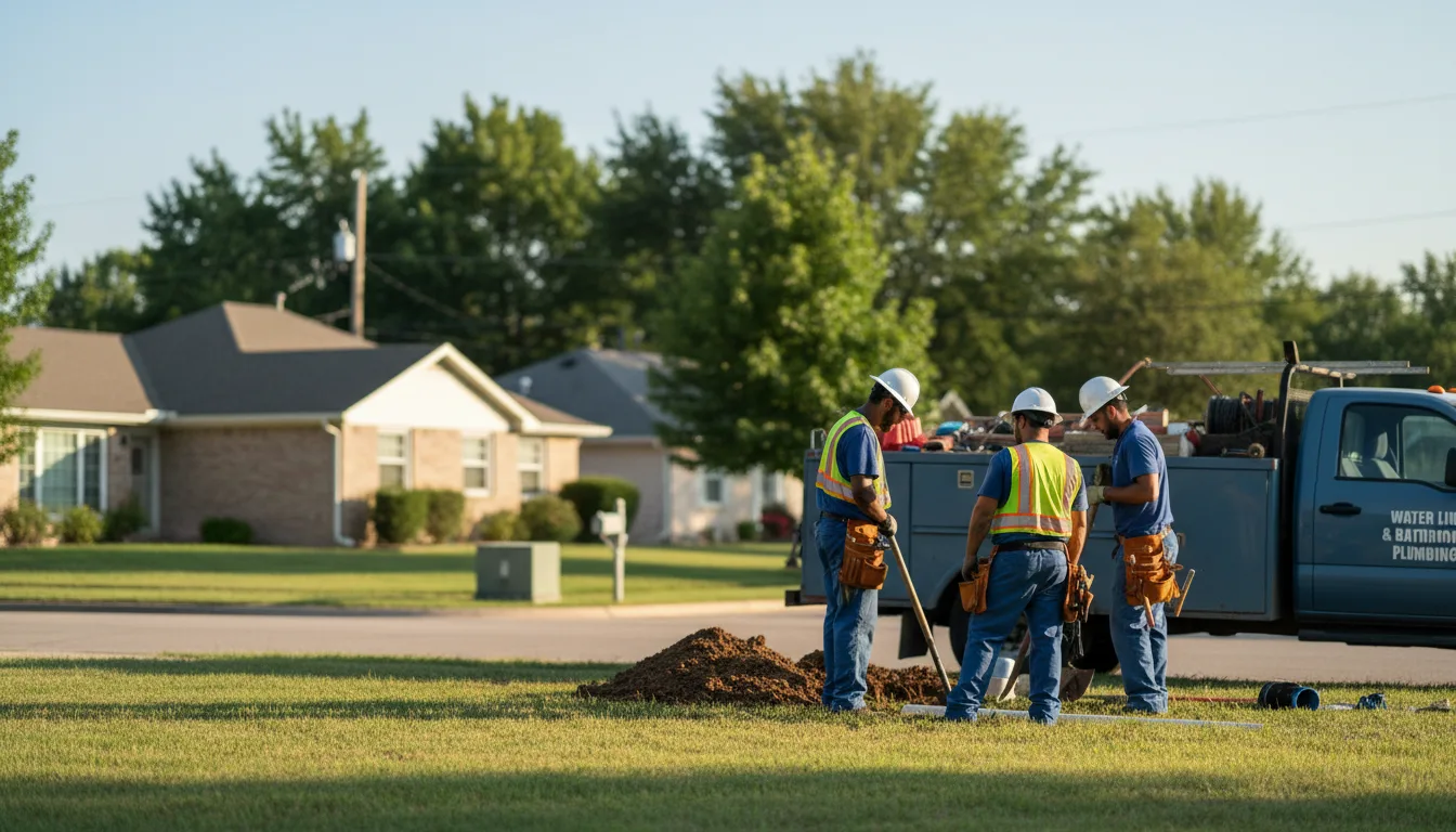 Residential water line and bathroom plumbing service in Leslie, GA